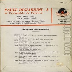 [Pochette de Diana (Paule DESJARDINS) - verso]