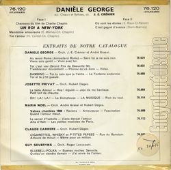 [Pochette de Un roi  New-York (Danile GEORGE) - verso]