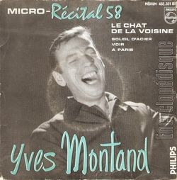 [Pochette de Micro-rcital 58 n3 - Le chat de la voisine (Yves MONTAND)]