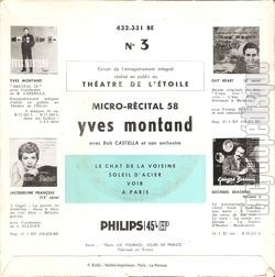 [Pochette de Micro-rcital 58 n3 - Le chat de la voisine (Yves MONTAND) - verso]