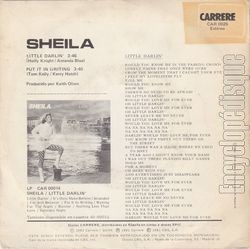 [Pochette de Little darlin’ / Put it in writing (SHEILA) - verso]