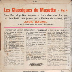 [Pochette de Les classiques du musette - Vol. 4 (Jack DAUVIL) - verso]