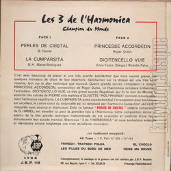 [Pochette de Perles de cristal (Les 3 DE L’HARMONICA) - verso]