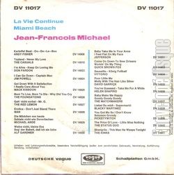 [Pochette de La vie continue (Jean-Franois MICHAL) - verso]