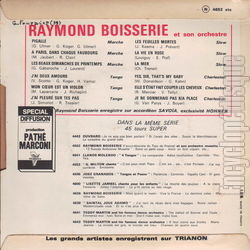 [Pochette de 12 succs pour danser (Raymond BOISSERIE) - verso]