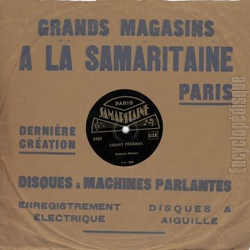 [Pochette de Chant fdral / Les cadets (78 tours  Samaritaine ) - verso]