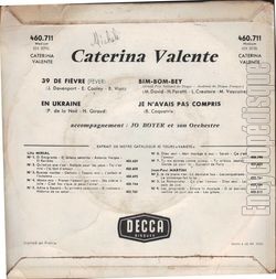 [Pochette de 39 de fivre (Caterina VALENTE) - verso]