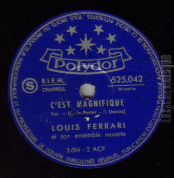 [Pochette de I love Paris / C’est magnifique (Louis FERRARI) - verso]