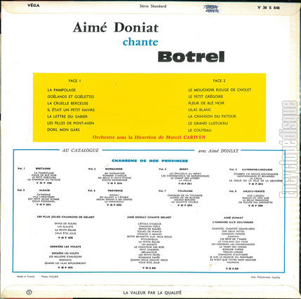 [Pochette de Botrel (Aim DONIAT) - verso]