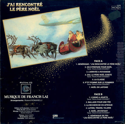 [Pochette de J’ai rencontr le Pre Nol (Francis LAI) - verso]