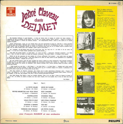 [Pochette de Chante Paul Delmet (Andr CLAVEAU) - verso]