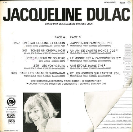 [Pochette de Tu peux me sourire (Jacqueline DULAC) - verso]