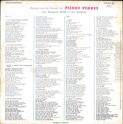 [Pochette de Dansez avec les succs de Pierre Perret (Raymond RUER) - verso]