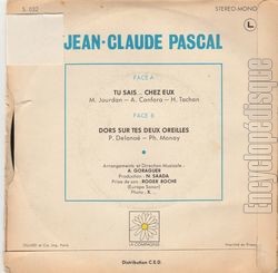 [Pochette de Tu sais, chez eux (Jean-Claude PASCAL) - verso]