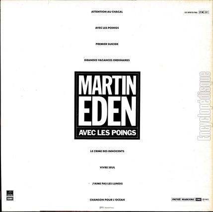 [Pochette de Avec les poings (Martin EDEN) - verso]