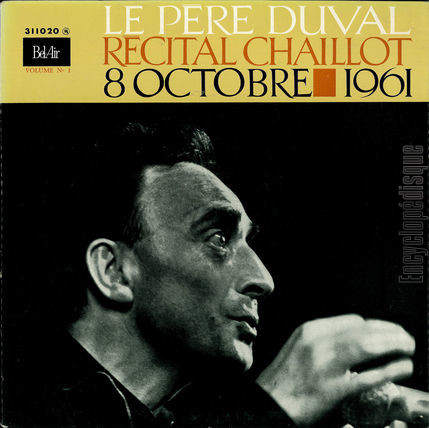 [Pochette de Rcital Chaillot 8 octobre 1961 (Le Pre DUVAL)]