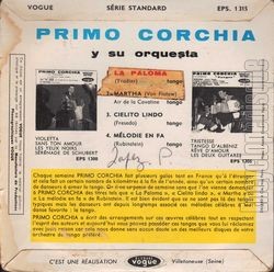 [Pochette de La paloma (Primo CORCHIA) - verso]