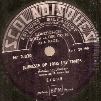 [Pochette de Jeunesse de tous les temps (78 tours  Scoladisques )]