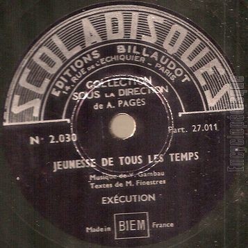 [Pochette de Jeunesse de tous les temps (78 tours  Scoladisques ) - verso]