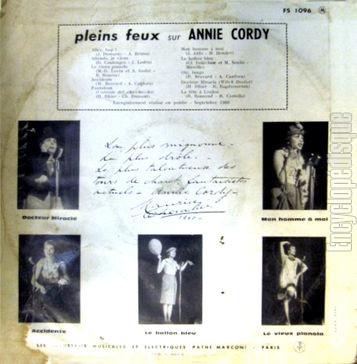 [Pochette de Pleins feux sur Annie Cordy (Annie CORDY) - verso]