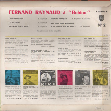 [Pochette de N 2 -  Bobino (Fernand RAYNAUD) - verso]