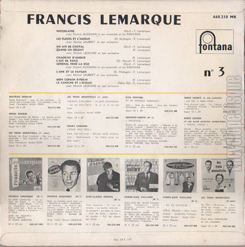 [Pochette de Marjolaine - N 3 (Francis LEMARQUE) - verso]