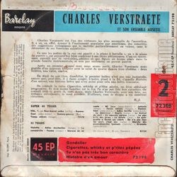 [Pochette de Gondolier (Charles VERSTRAETE) - verso]