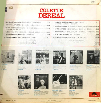 [Pochette de Les femmes  lunettes, Moi, Je serai l… (Colette DERAL) - verso]