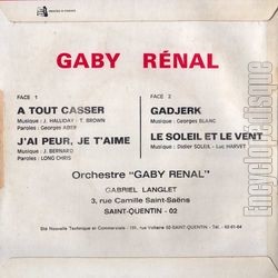 [Pochette de  tout casser (Gaby RNAL) - verso]