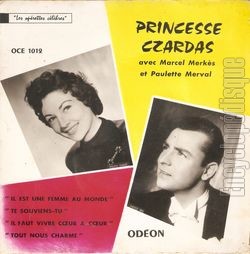 [Pochette de Princesse Czardas (Marcel MERKS et Paulette MERVAL)]