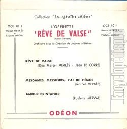 [Pochette de Rve de valses (Marcel MERKS et Paulette MERVAL) - verso]