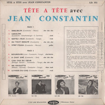 [Pochette de Tte  tte avec… (Jean CONSTANTIN) - verso]