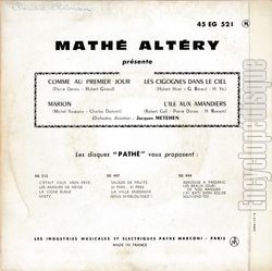 [Pochette de Comme au premier jour (Math ALTRY) - verso]