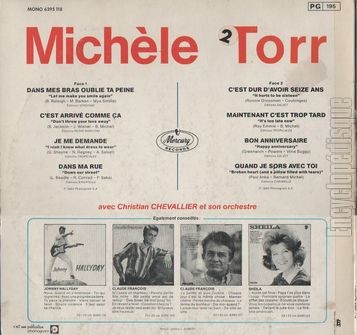 [Pochette de Dans mes bras oublie ta peine, Je me demande, Dans ma rue… (Michle TORR) - verso]