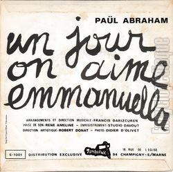 [Pochette de Un jour on aime (Pal ABRAHAM) - verso]