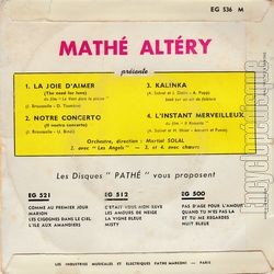 [Pochette de La joie d’aimer (Math ALTRY) - verso]