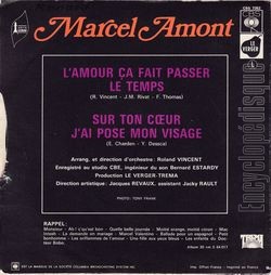 [Pochette de L’amour a fait passer le temps (Marcel AMONT) - verso]