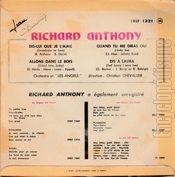 [Pochette de Dis-lui que je l’aime (Richard ANTHONY) - verso]