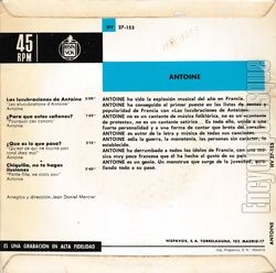 [Pochette de Les lucubrations d’Antoine (ANTOINE) - verso]