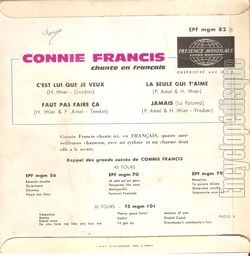 [Pochette de Connie FRANCIS -  C’est lui que je veux  (Les FRANCOPHILES) - verso]