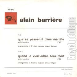 [Pochette de Que se passe-t-il dans ma tte ? (Alain BARRIRE) - verso]