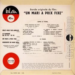 [Pochette de Un mari  prix fixe (B.O.F.  Films ) - verso]