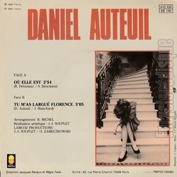 [Pochette de O elle est (Daniel AUTEUIL) - verso]