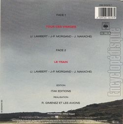 [Pochette de Tous ces visages (Les AVIONS) - verso]