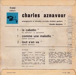 [Pochette de Le cabotin (Charles AZNAVOUR) - verso]