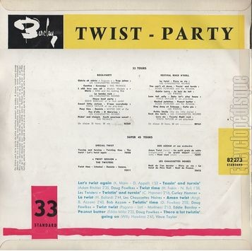 [Pochette de Twist party (COMPILATION) - verso]