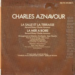 [Pochette de La salle et la terrasse (Charles AZNAVOUR) - verso]