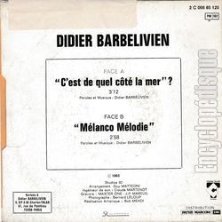 [Pochette de C’est de quel ct la mer (Didier BARBELIVIEN) - verso]