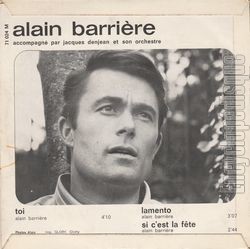 [Pochette de Toi (Alain BARRIRE) - verso]