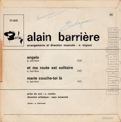 [Pochette de Angela (Alain BARRIRE) - verso]